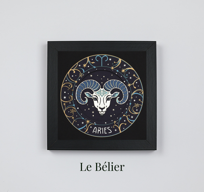 Lot de 2 tableaux Signes Astrologiques