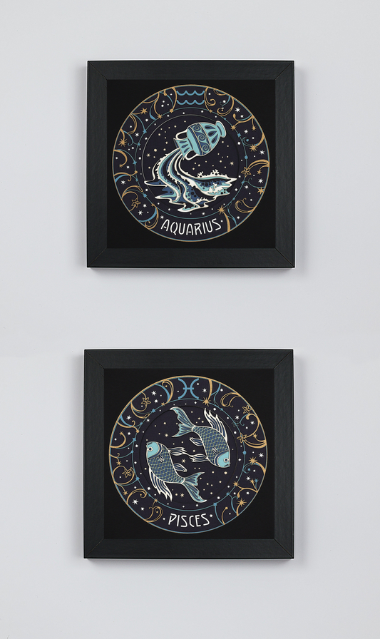 Lot de 2 tableaux Signes Astrologiques